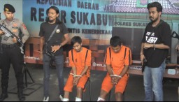 Dua pelaku pembunuhan supir taksi online di Sukabumi dilumpuhkan polisi saat berusaha kabur. ( Jabar Memanggil/ P. Haeruman) 