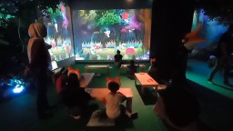 Sejumlah anak-anak mengisi libur sekolah dengan hiburan animasi di salah satu mall (jabar memanggil/Sidharta agung). 