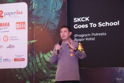 Kapolresta Bogor kota, Kombes Pol Bismo Teguh Prakoso saat memberikan arahan pada event SKCK goes to school di Mall Boxis 123 Kota Bogor. ( 5/5/2024).(Jabar Memanggil/IST).