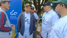 Bakal Calon Gubernur Jabar Ilham Habibie saat menghadiri Dies Natalis Ikopin ke- 60 di Jatinangor Sumedang (Jabar memanggil) 