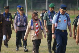 Sekretaris Daerah (Sekda) Kota Bogor, Syarifah Sofiah, saat menghadiri apel Akbar hari Pramuka ke 63 di GOR Pajajaran, Rabu ( 21/08/2024). (Jabar memanggil/ist) 