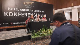 Konferensi Pers hotel Anugrah Sukabumi. Sabtu (15/2/2025) 
