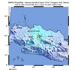 Informasi gempa bumi BMKG.