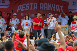 Pesta Rakyat dalam rangkaian memperingati HUT ke-80 Kemerdekaan Republik Indonesia tingkat Kota Bogor digelar dengan penuh kegembiraan dan keceriaan di Lapangan RT 01/13, Kelurahan Kayumanis, Kecamatan Tanah Sareal Kota Bogor, Senin (18/8/2025). (Jabar Me