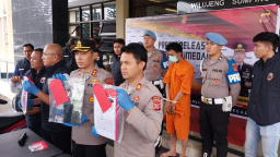 Satuan Reserse Kriminal (Satreskrim) Polres Sumedang menetapkan tersangka IRW (26) warga Kecamatan Cibiru, Kota Bandung yang membuat laporan palsu.