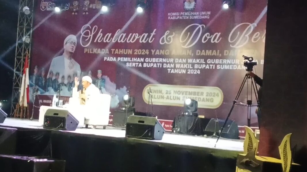 Dua Hari Jelang Pencoblosan, KPU Sumedang, Gelar Sholawat dan Doa Bersama