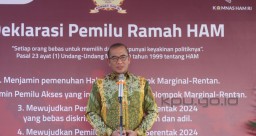 Keterangan: Ketua KPU RI, Hasyim Asy’ari, saat acara deklarasi pemilu ramah HAM yang digelar Komnas HAM di Jakarta. (Jateng Memanggil/Ist)