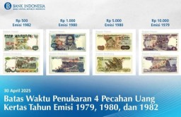 Keterangan: Famplet empat mata uang yang ditarik BI. (Antara)