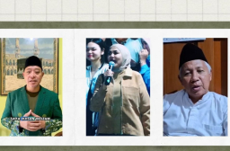Ketua PCNU Kendal, Mustamsikin (kanan), Bupati Kendal, Dyah Kartika Permanasari (tengah), Ketua PD Muhammadiyah Kendal, Ikhsan Intizam (kiri), tangkapan layar dalam sebuah vidio pernyataan dari kedua ormas islam, (dok/Istimewa)
