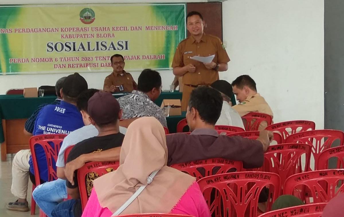 Dindagkop UKM Blora Sosialisasi Perda Kenaikan Tarif Sewa Kios Pasar