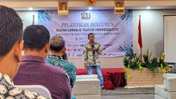 Ketua IJTI Pantura Raya, Khusni Mubarok saat memberikan sambutannya. (Memanggil.co/Ist)