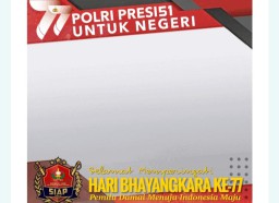 Tangkapan layar salah satu twibbon keren HUT Bhayangkara ke-77 Polri 2023. (Memanggil.co/Ist)