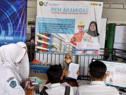 Sosialisasi program PMB yang digelar melalui expo perguruan tinggi awal tahun 2023, stan PEM Akamigas banyak didatangi para pelajar untuk mendapatkan informasi terkait kampus kedinasan itu.(Memanggil.co/ist) 