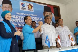 Partai Gelombang Rakyat (Gelora) Indonesia dan Partai Gerindra melakukan pertemuan untuk membahas teknis dukungan terhadap bakal calon presiden Prabowo (Memanggil.co/Antara)