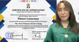 Pintari Luturmas meraih juara The 1st Teknokrat International Competition on Arts and Education (TICAE) 2023. (Memanggil.co/Ist)