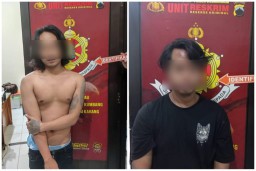 Aparat Polresta Pati menangkap dua orang pelaku berinisial AK (24) dan CR pelaku penusukan.(memanggil.co)