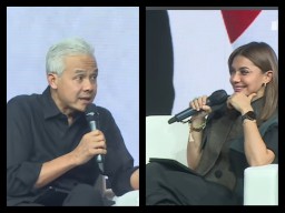 Ganjar Pranowo saat berpatisipasi dalam acara Mata Najwa yang diselenggarakan di Universitas Gadjah Mada (UGM), Yogyakarta, pada Selasa, (19/09/2023) (Memanggil.co/screenshot kanal YouTube Najwa Shihab)