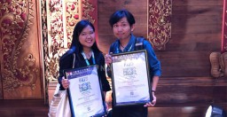Orion Bima Wicaksana dan Ervina Dwi Setyaningrum, yang meraih juara kategori Sutradara dan kategori Aktor. (memanggil.co)