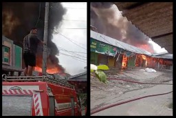 Kebakaran Hebat di Pasar Ngawen Blora, Asap Membumbung Tinggi