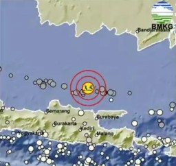 Gempa berkekuatan 6,0 mengguncang Kabupaten Tuban Jawa Timur pada Jum'at 22 Maret 2024, pukul 11.22.44 WIB (Memanggil.co/BMKG)