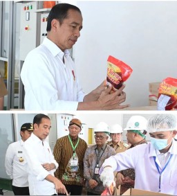 Presiden Joko widodo saat meresmikan pabrik minyak makan merah di Kabupaten Deli Serdang, Sumatera Utara, Kamis (14/3/2024) (Memanggil.co/Instagram)