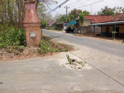 Penampakan jalan 'bolong' menuju lokasi kuliner kopi santan, Desa Jepangrejo, Kecamatan Blora, Kabupaten Blora, Jawa Tengah. (Memanggil.co/Ist) 