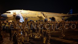 Personil Satgas KIZI ( Kompi Zeni) TNI KONGA XXVII-K MINUSCA 2024, tiba di Bandara Soetta Tangerang Banten, untuk diberangkatkan ke Afrika Tengah. ( Memanggil.co/ Y. Irawan) 