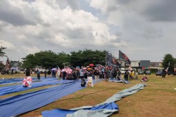 Kampanye akbar Pasangan calon gubernur dan wakil gubernur DKI Jakarta nomor urut 2, Dharma Pongrekun-Kun Wardana di Lapangan Tabaci, Kalideres, Jakarta Barat, Sabtu (23/11/2024) (Memanggil.co/Antara)