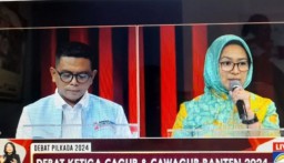 Calon Gubernur Provinsi Banten nomor urut 1 Airin Rachmi Diany (kanan) saat debat kedua Pilkada Banten (Memanggil.co/Antara)