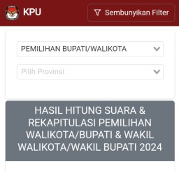 Cek real count Pilkada 2024 melalui website KPU (Memanggil.co/tangkapan layar)