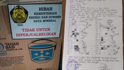 Penampakan hibah bantuan rice cooker dari KESDM untuk para KPM di Kabupaten Blora, Jawa Tengah dan surat pernyataan maaf dari oknum yang melakukan pungli (Memanggil.co/Ist) 