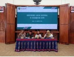 Konferensi lintas sektoral yang dihadiri oleh berbagai instansi terkait di Pendopo Kecamatan Cepu, Rabu (22/1/2025) (Memanggil.co/Abdul Sobirin)