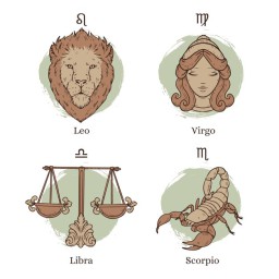 Ilustrasi Zodiak Leo, Virgo, Libra dan Scorpio (Memanggil.co/Freepik)