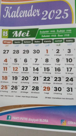 Libur dan cuti bersama pada bulan Mei 2025. (Foto: Arif Miko/Memanggil.co)