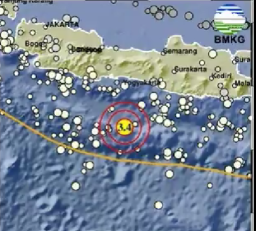 Gempa bumi dengan magnitudo 3,4 terjadi di wilayah tenggara Cilacap, Jawa Tengah, pukul 06.46 WIB pada Jumat 25 April 2025. (Foto: dok. bmkg)
