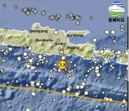 
Gempa bumi terjadi di Gunungkidul (DIY) dan Kabupaten Malang (Jawa Timur), diguncang gempa bumi pada Senin pagi, 28 April 2025.(Foto: dok. bmkg)
