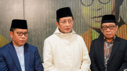 Menag Nasaruddin Umar tiba di Bandara Soekarnl Hatta, Tangerang, Jumat (23/5/2025). (Foto: Kemenag)