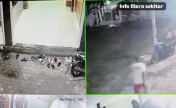 Tangkapan layar video rekaman CCTV saat maling motor beraksi di Cepu, Kabupaten Blora. (Abdul Sobirin/Memanggil.co)
