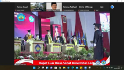 Pengukuhan di Gedung Serba Guna (GSG) Unila pada 19 Februari 2022. (Foto: Unila)