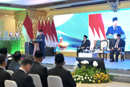 Prabowo dalam acara Pengukuhan Hakim Mahkamah Agung RI Tahun 2025 di Jakarta, Kamis (12/6/2025). Foto: Setpres.