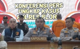 Konferensi pers di Mapolres Blora.