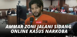 Sidang online kasus narkoba Ammar Zoni (foto: kompas.com)