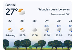 Cuaca Blora Didominasi Awan, Bogorejo Berpotensi Hujan hingga 97 Persen