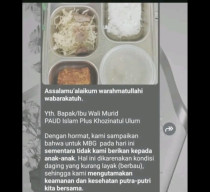 Menu MBG di Andongrejo Blora Diduga Berbau Ditolak Sekolah