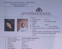 Keluar Rumah Tanpa Pamit, Pelajar SD di Blora Dilaporkan Hilang