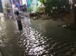 Hujan Deras Picu Banjir Luapan di Cepu, Puluhan Rumah Warga Tergenang