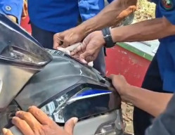 Detik-detik Kepanikan Pelajar di Blora, Kucing Kesayangan Nyangkut di Body Motor