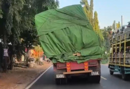 Viral Truk Kelebihan Muatan hingga Doyong Bebas Melintas di Jalan Raya Tuban, Polisi Kecolongan