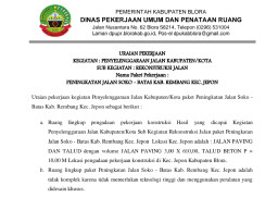 Hanya 2 Perusahaan Ajukan Penawaran, CV Galuh Cipta Gemilang Menangi Tender Peningkatan Jalan Soko–Batas Rembang