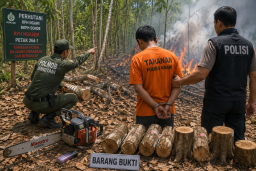 Buka Lahan dengan Membakar Hutan demi Tanam Jagung, Warga Blora Diciduk Polisi di Ngawi
